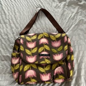 Petunia Pickle Bottom diaper bag - pink tulips - EUC